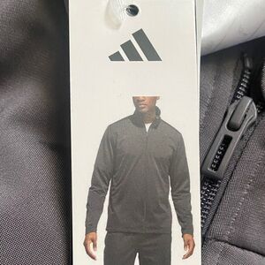 adidas Men's Black Full-Zip Performance Jacket and Jogging pants.